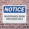 Signmission Maintenance Room Employees Only, 10 in W x Rectangle, Plastic OS-2PACK-NS-P-710-L-14108 - alternate 5